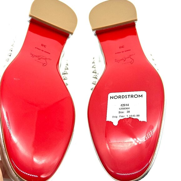 Christian Louboutin PILOUTA JANE SPIKES FLAT Criss Cross Ballerina Shoes - Picture 15 of 16